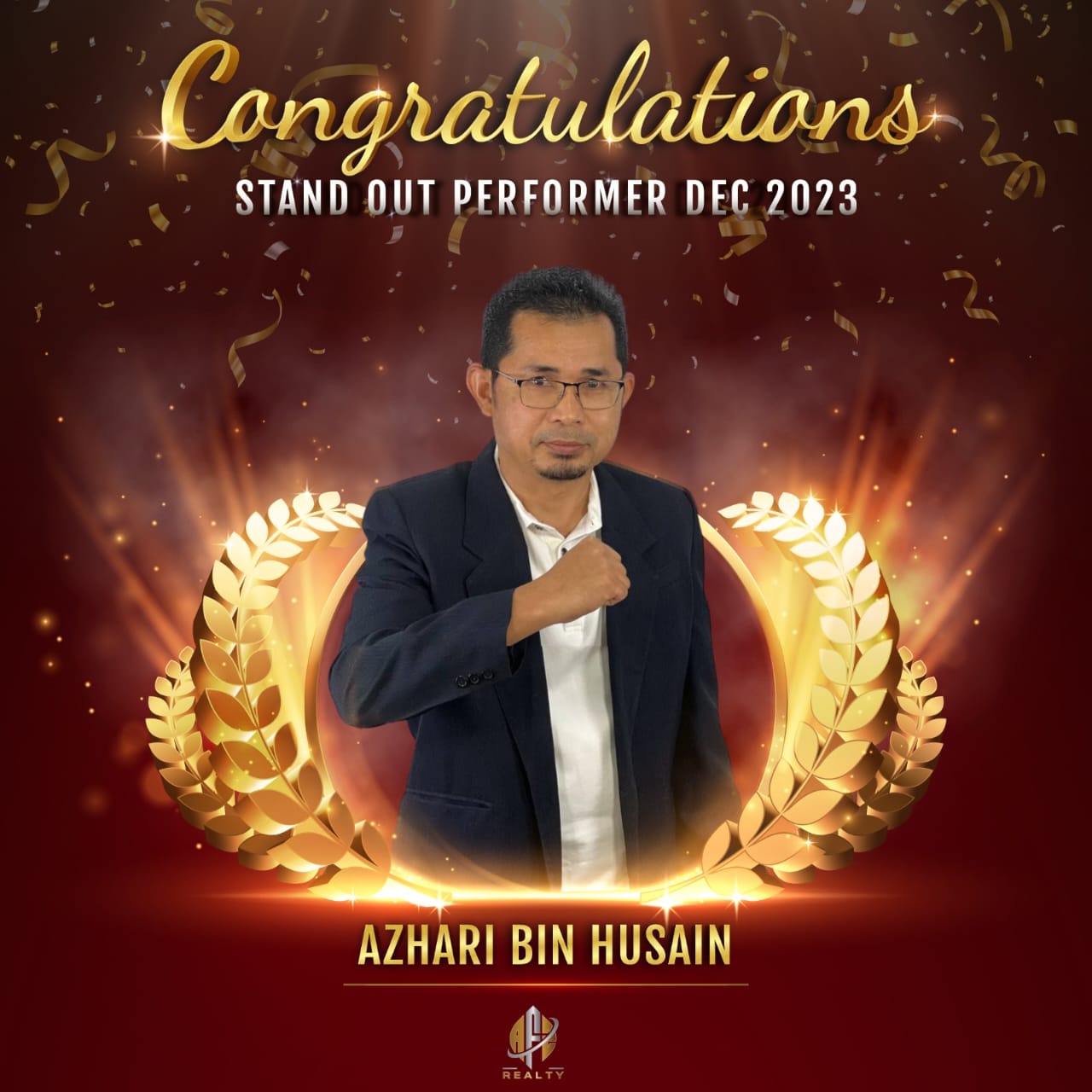 Stand Out Performer award for Azhari Bin Husain in December 2023
