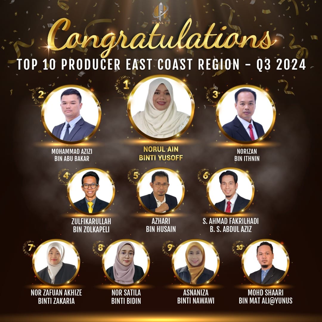 East Coast Top 10 Producer ranking for the third quarter of 2024