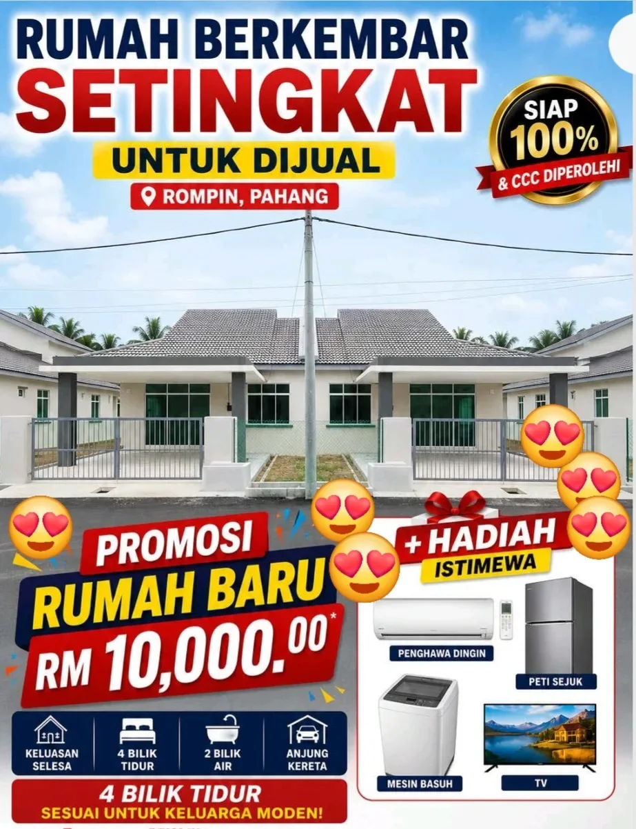 Rumah Berkembar, Tanjung Pahang, Mukim Endau, Rompin.