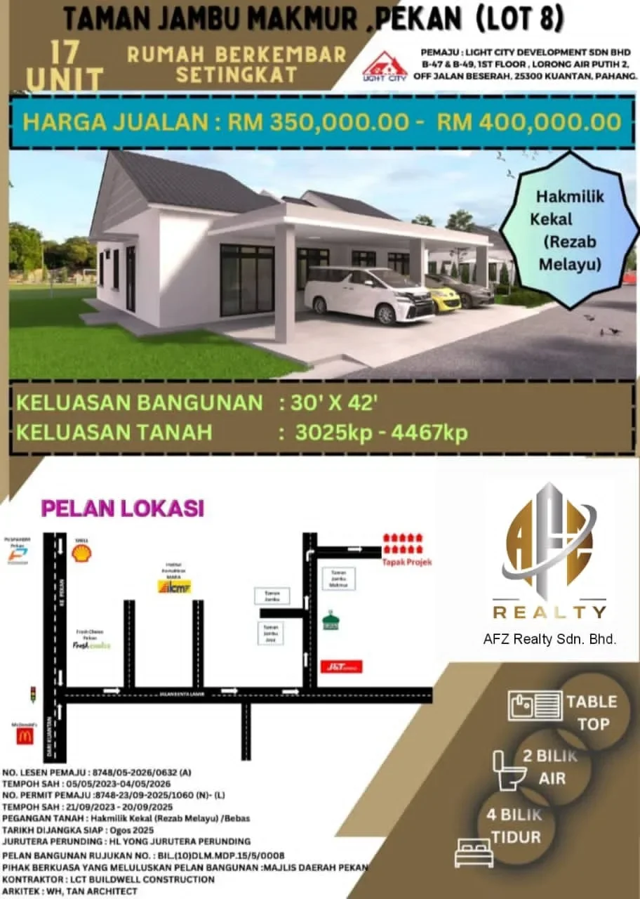End Lot Rumah Berkembar Setingkat, Taman Jambu Makmur