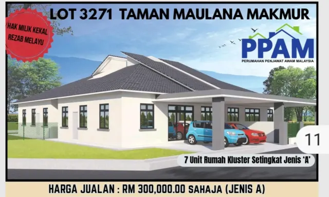 Rumah Berkembar Kluster Setingkat, Taman Maulana Makmur