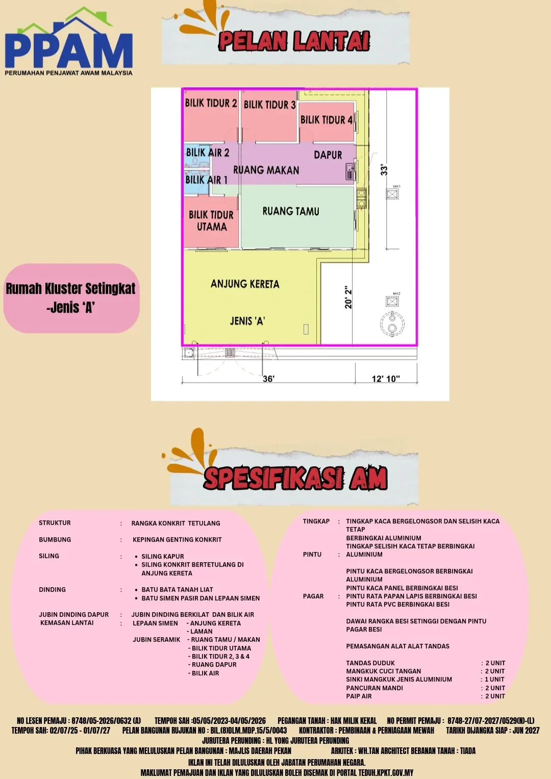 Rumah Berkembar Kluster Setingkat, Taman Maulana Makmur