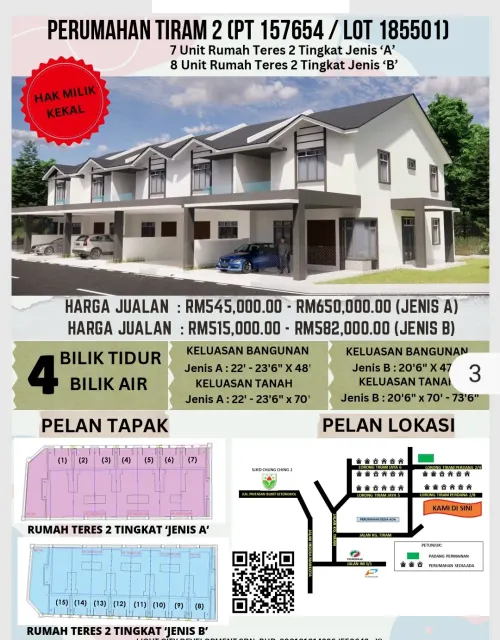 Teres 2 Tingkat Perumahan Tiram 2,  Kuantan.